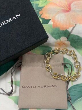 David Yurman Gold and Silver Chain Bracelet